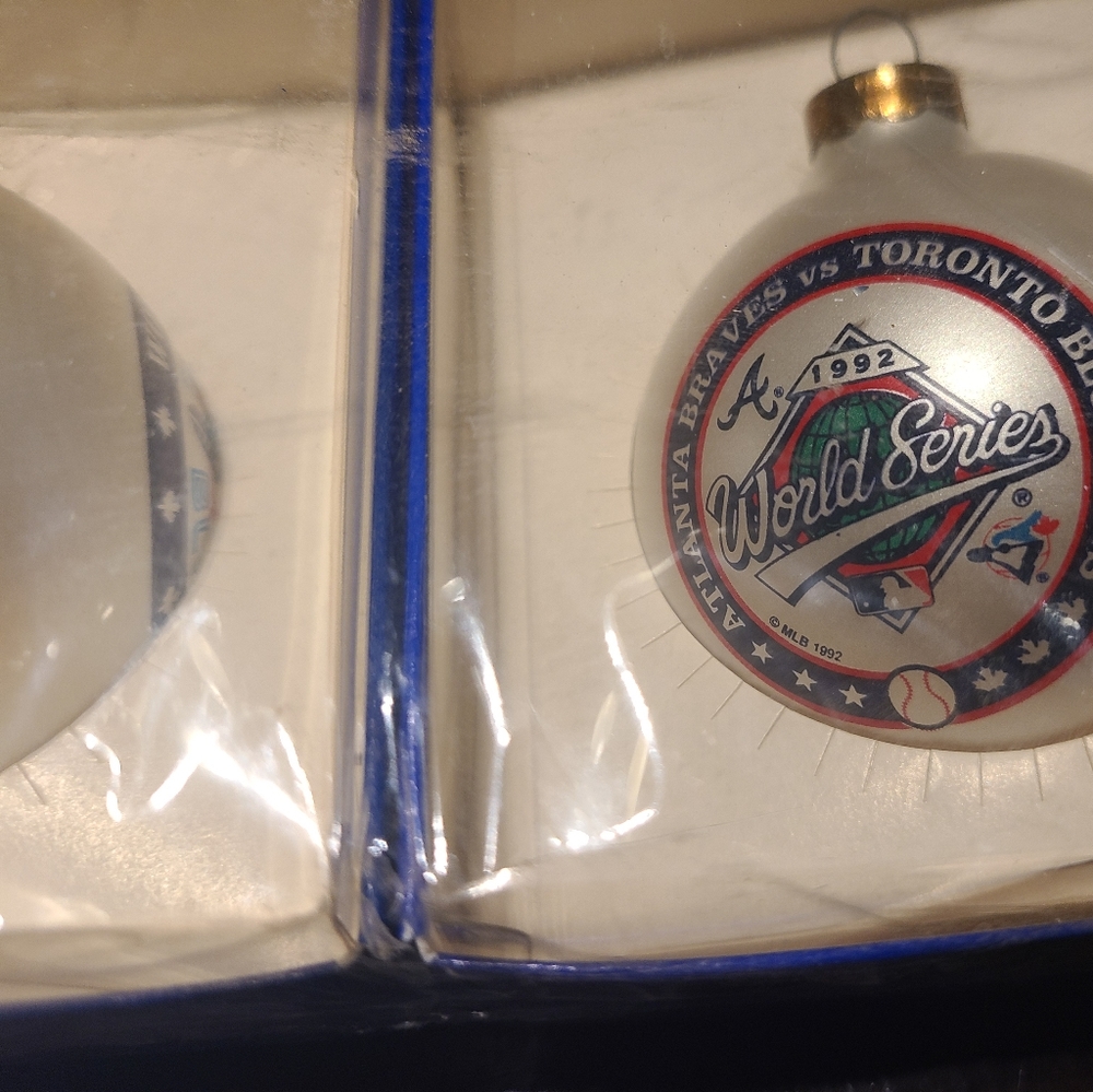Vintage Blue Jays Chrismas 1992 World Series Champion Ornaments. Never Opened.